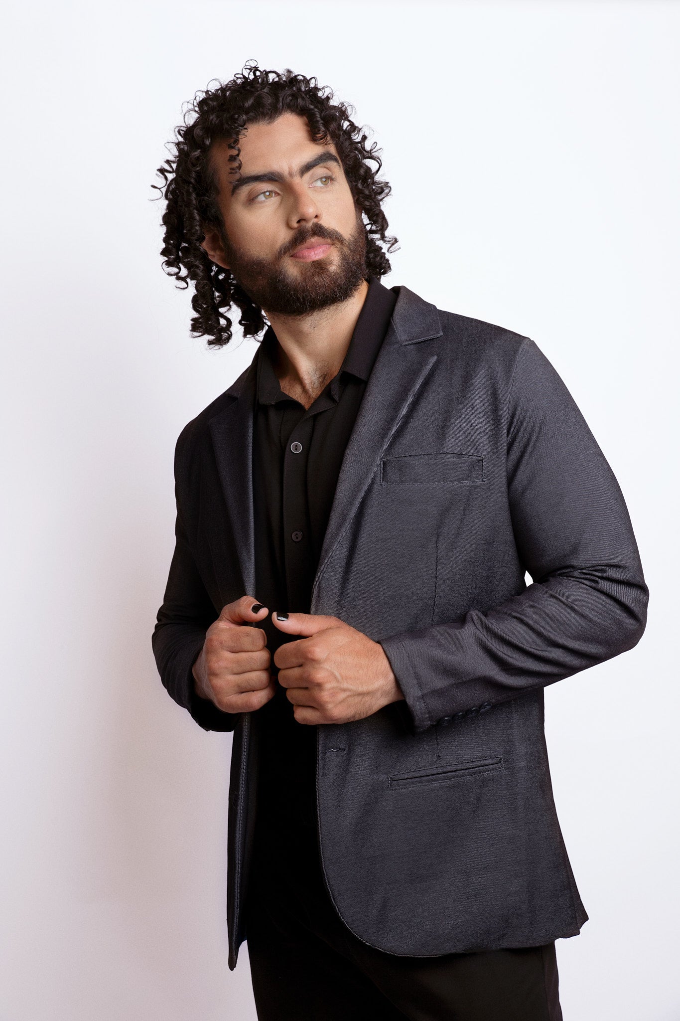 Saco best sale negro casual